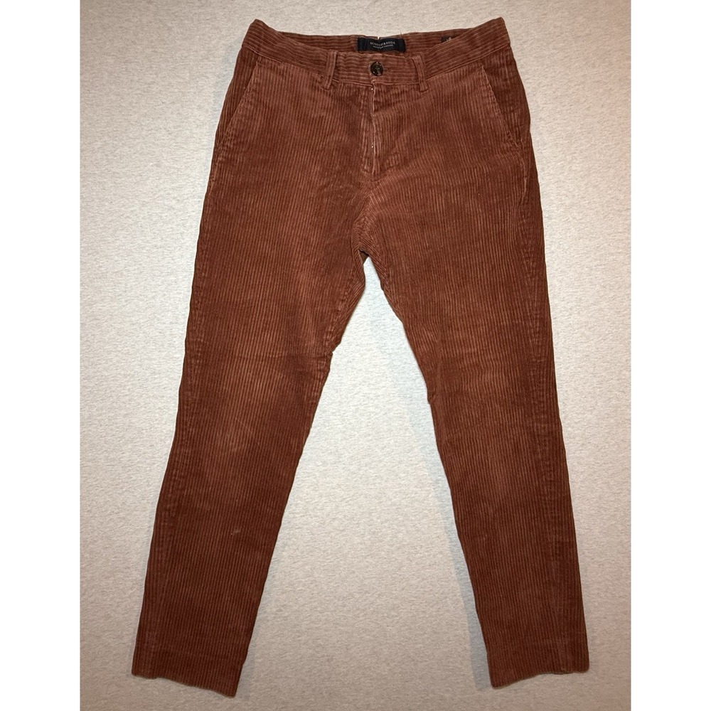 Scotch & Soda Woman's Burnt Orange Corduroy Stuart Slacks 28w 32L